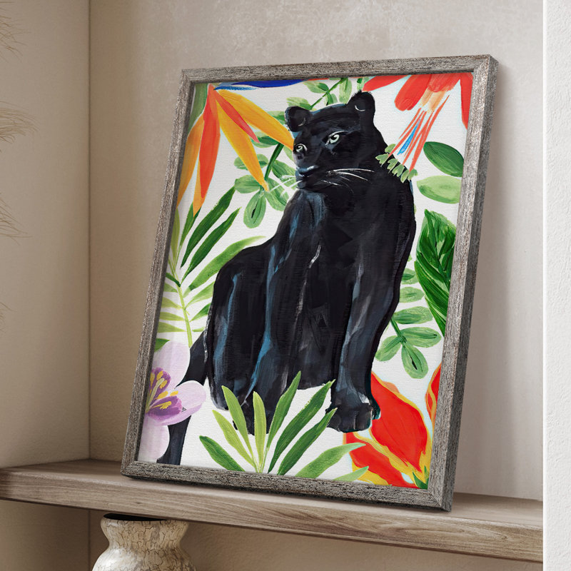 Panther's Paradise I, reproduction encadrée - bois massif