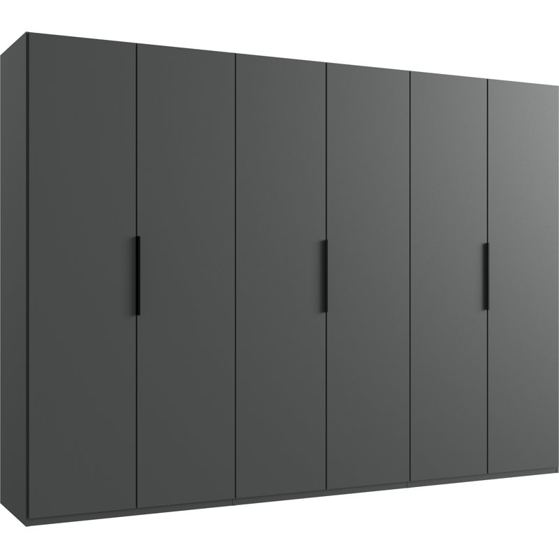 Guardino 6 Door Wardrobe, 236cm H x 300cm W x 58cm D, Graphite