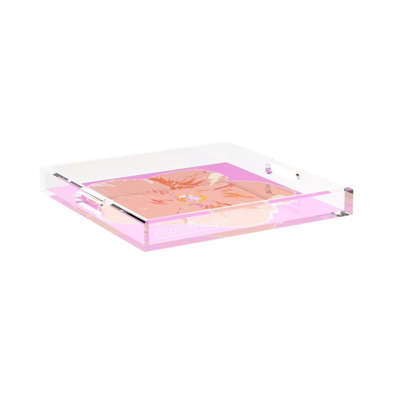 Decorative Tray, 15"W x 15"D x 2"H, Orchid