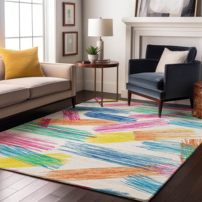 Premium Machine Washable Mehara AMF1696 Stripes Rug