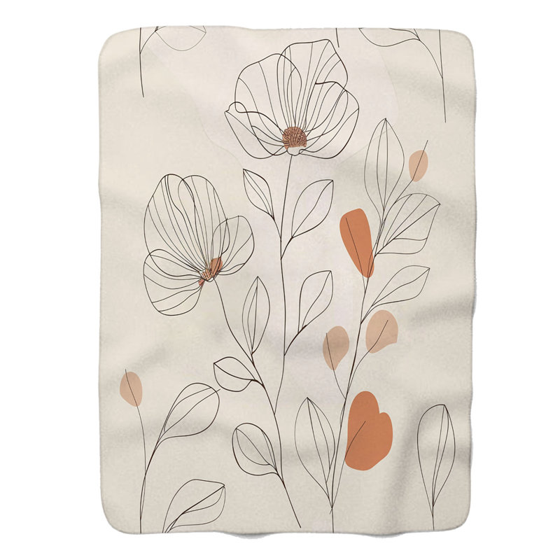 Soft Soft Boho Blooms - 1 pièce Sherpa Premium, Jeté