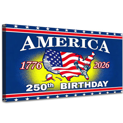 250 Years America 4th of July Canvas Wall Art, 250th Anniversary 1776-2026 Wrapped Framed Canvas Prints, Patriotic American Flag Wall Decor for Living Room, Bedroom, Office 20×40 Inch