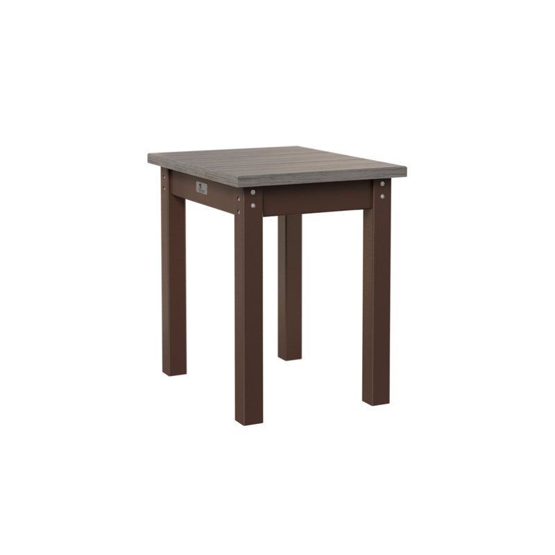 Berlin Gardens Economy End Table, Driftwood Gray, Chocolate Brown