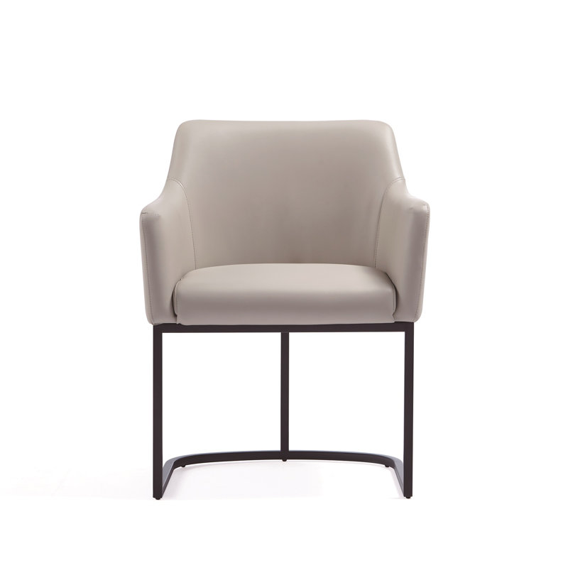 Fauteuil en cuir gris clair Serena Serena, Gris clair