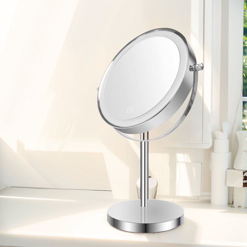 Lashayla Metal Round Mirror, Chrome