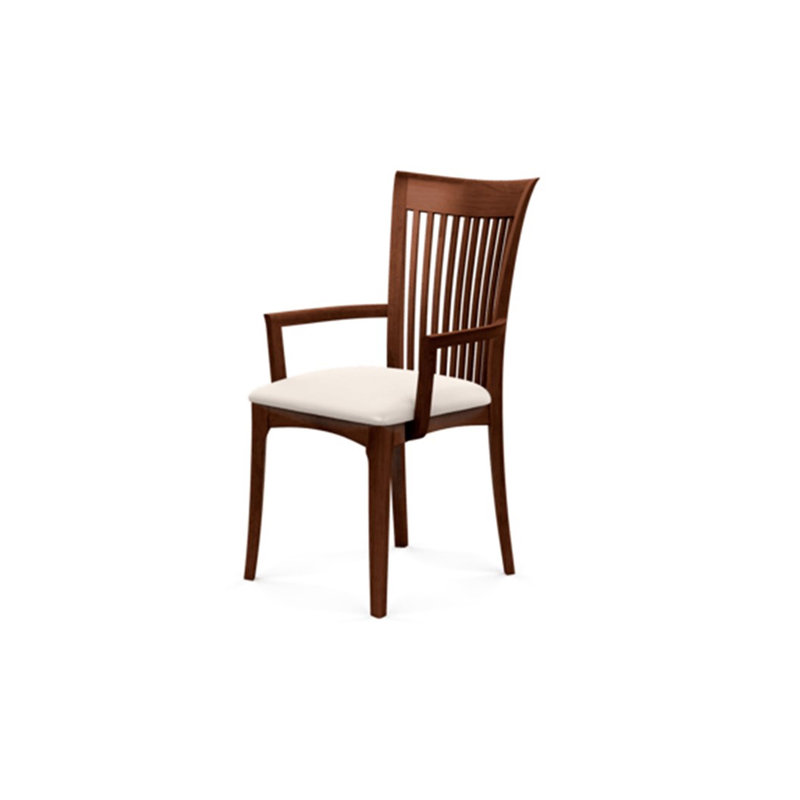 Sarah 19.25'' H Upholstered Armchair, Cognac Cherry, White Leather