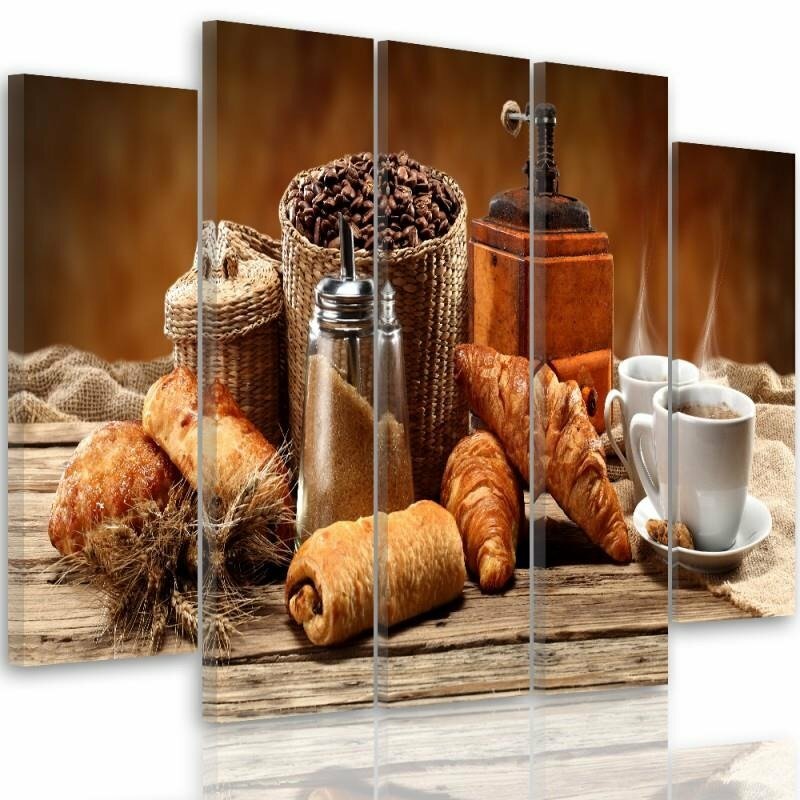 5-tlg. Fotodruck-Set French Breakfast