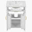 Ensemble de meuble-lavabo 24 po avec lavabo en céramique, meuble-lavabo luxueux, blanc-103675882