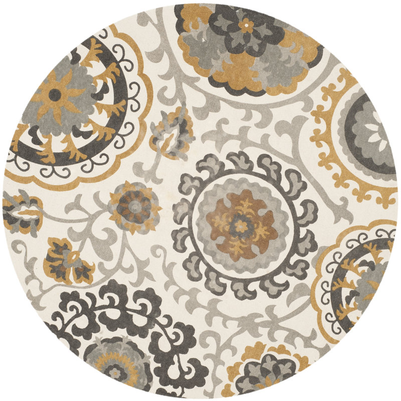 Veropeso Hand Loomed Cotton Geometric Rug, Round 5'