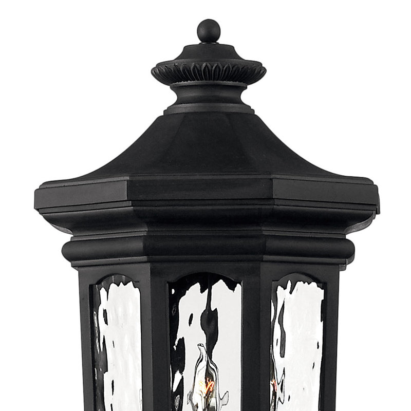 Raley 26.25" Outdoor Post/Pier Mount Lantern w/ Lumiglo Bulbs, Museum Black