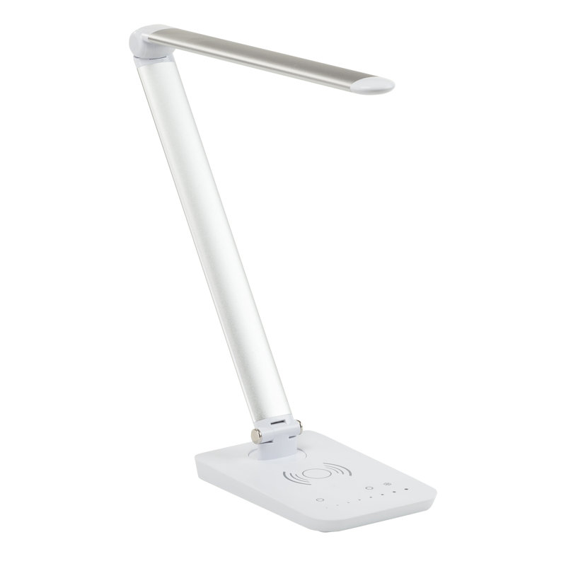  16.75" Desk Lamp with USB, Silver