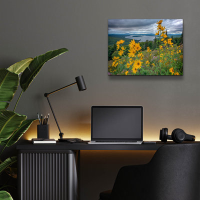 Art mural en verre Latitude Run® «Sunchokes At Hauteur Of Land» par Rick Berk