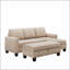 Canapé modulaire réversible en forme de L 81,1 * 76,3 * 35 po avec repose-pieds avec rangement, canapé modulaire avec méridienne, ensemble de canapés en tissu texturé à têtes cloutées 3 pièces