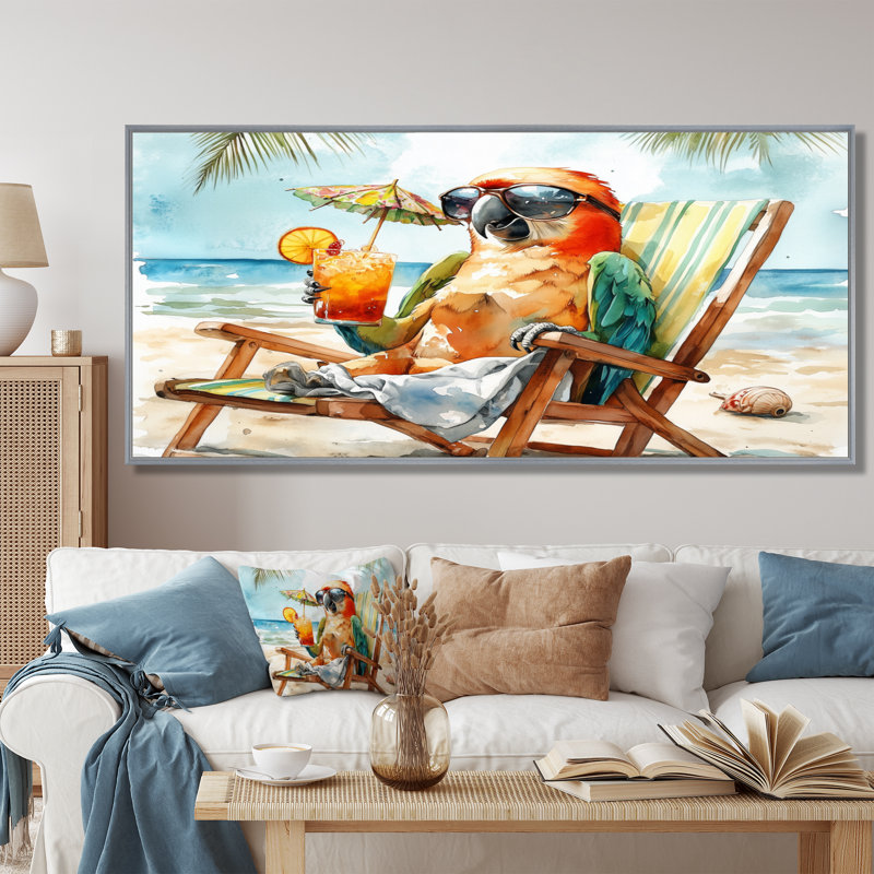 Sams - Reproduction d'art animalier côtier, Black Floater Framed, 28" H x 60" W