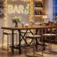Counter Height Bar Table, 62.99" Long Pub Bar Table With Metal Footrest For Dining Kitchen Breakfast-377625319