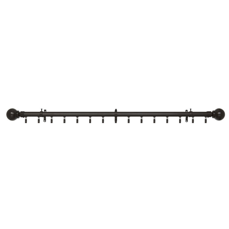 Tringle à rideaux simple réglable Glines Brown, l 44 po