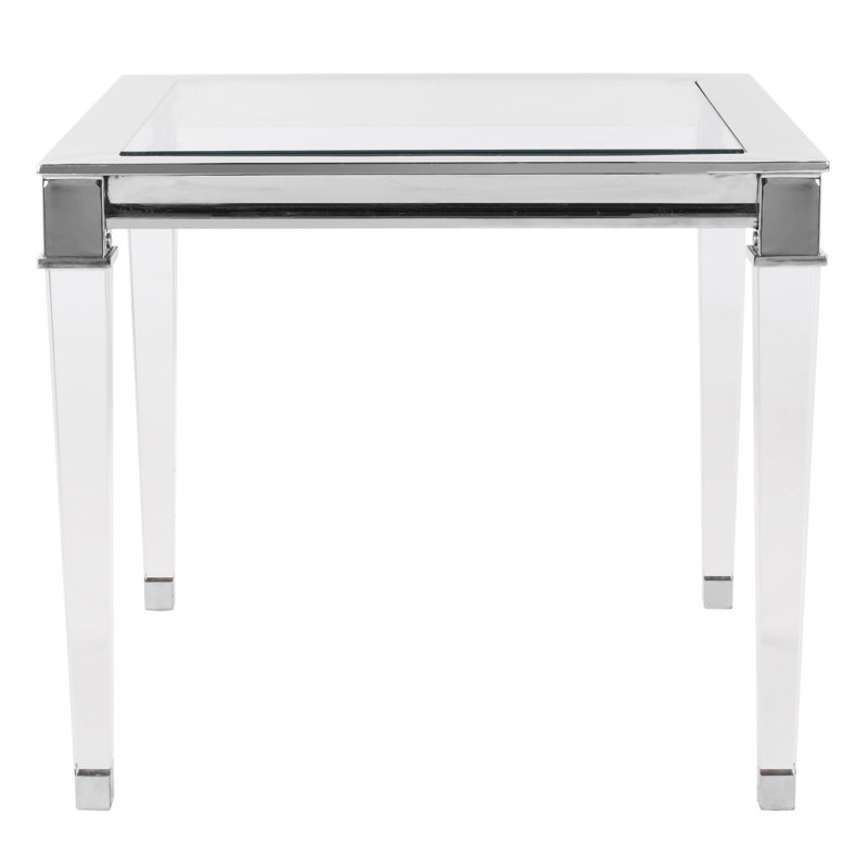 Charleston Square Silver Acrylic & Glass End Table
