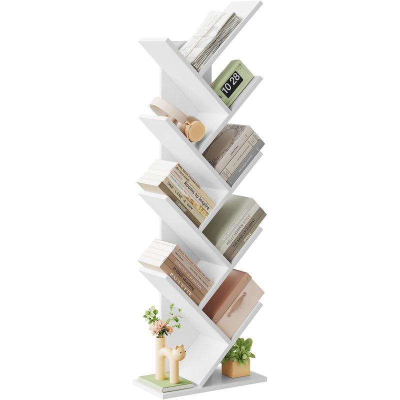 Leftera 40cm W Geometric Bookcase, White
