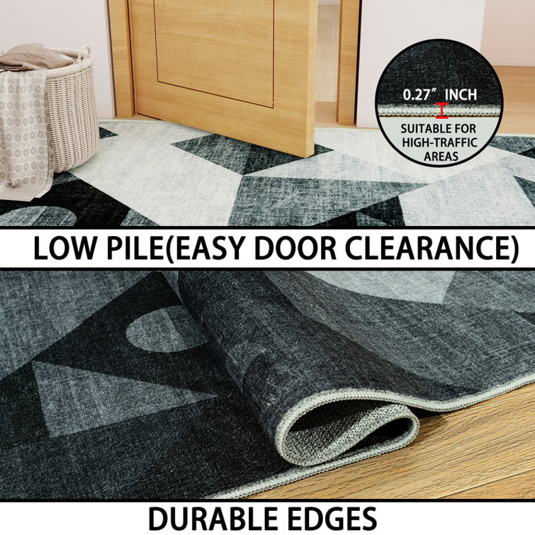 Tapis antidérapant lavable à motif géométrique abstrait