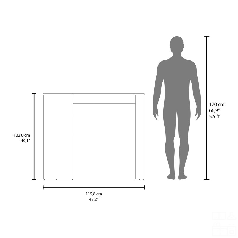 Îlot de cuisine, 4 tablettes