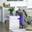 HOMCOM High Gloss Front Bedside Table APP Control RGB LED White
