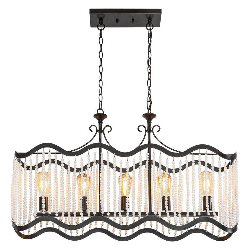 Luminaire suspendu linéaire unique à 5 lumières Makynze