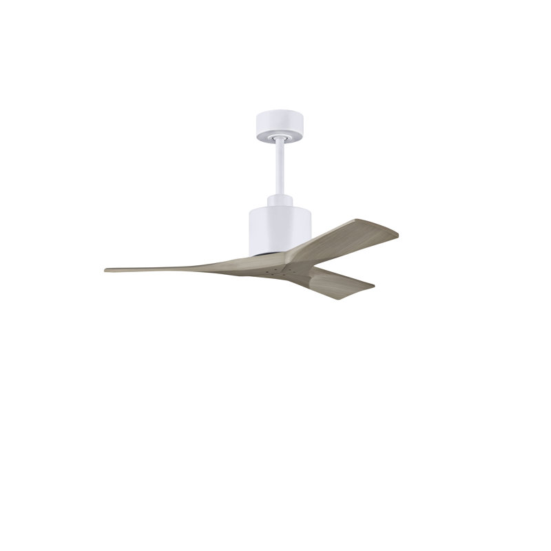 Nan 42" Ceiling Fan In Blades, Matte White, Gray Ash Tone