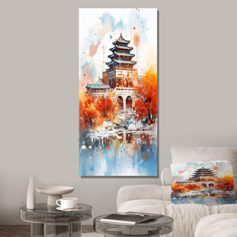 Pékin, emblèmes emblématiques, automne, sérénité II, art mural Chine, Toile tendue, 32" H x 24" W