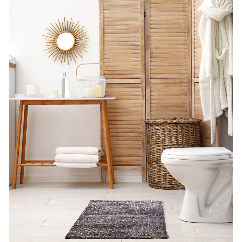 Twinkle Polyester Blend Non-Slip Shower Mat, Charcoal