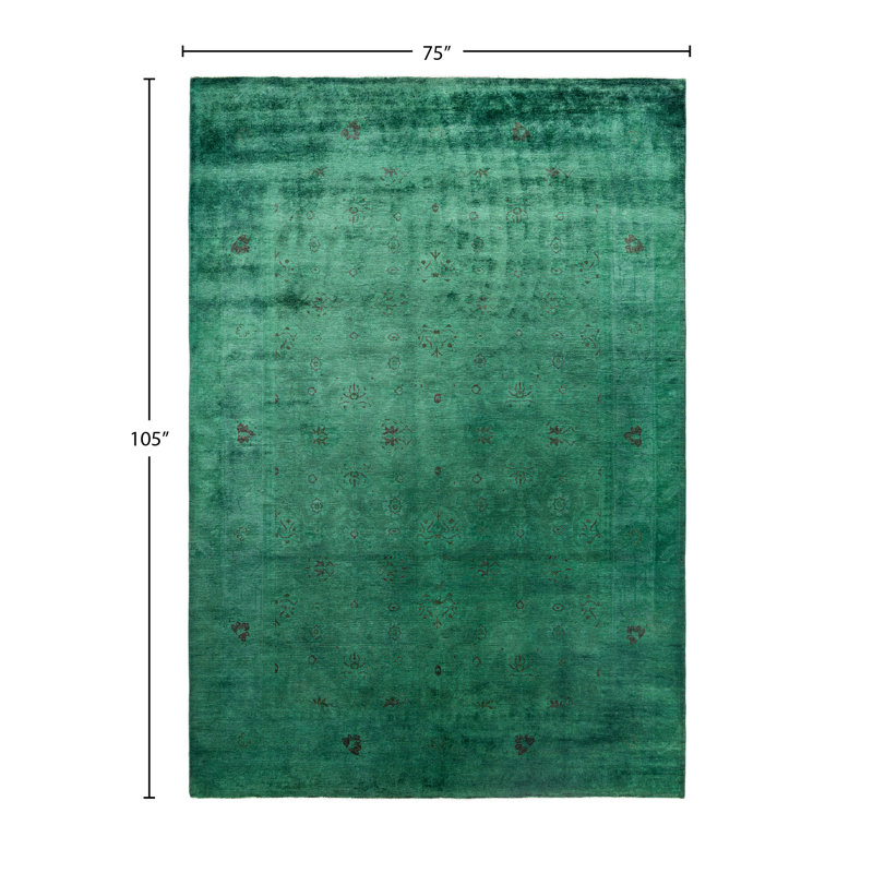 Overdyed One-of-a-Kind 6' 3" X 8' 9" Hand Knotted Area Rug