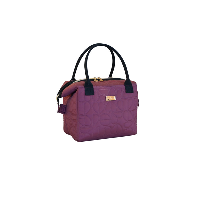 Oxford Quilted Convertible Lunch Bag Khaki, Purple