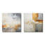 Minimalisme beige et doré vague horizon I - collages abstraits carrés, ensemble de 2 collages-314055501-314055503