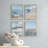" Aerial View Blue Ocean Wave Beach Shore " 4 - Pieces-90605208-90605213