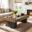 Table basse de 120 cm de large avec rangement central encastré, grande table basse pour salon