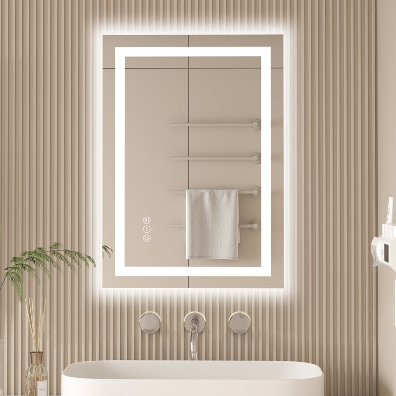 Dokes Frameless LED Vanity Wall Mirror Passed ETL, 28" x 20"
