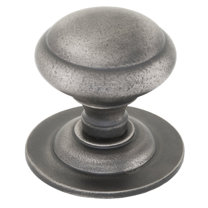 Round Centre Door Knob, Antique Pewter