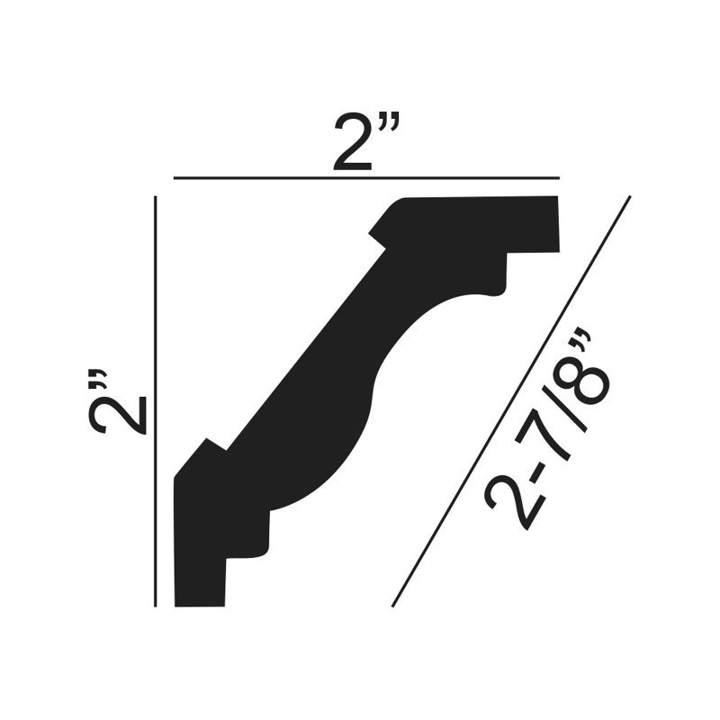 6-inch Primed Polyurethane Crown Moulding Sample