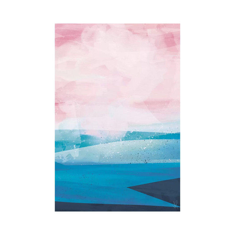 Pink Blue Sea by Dan Hobday - Wrapped Canvas Painting, 66.04 cm H x 45.72 cm W x 3.175 cm D