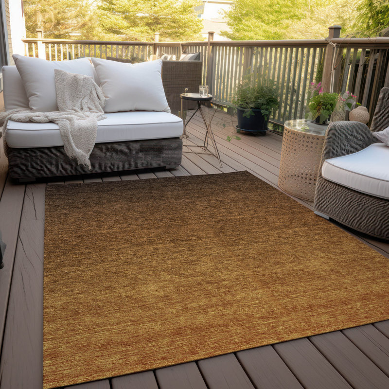 Yuleimi Washable Ombre Indoor / Outdoor Rug, Rectangle 5' x 7'6"