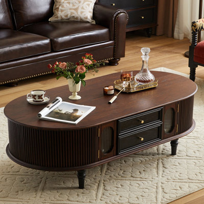 Table basse ovale de style rétro français