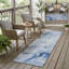 2' X 8' Blue Abstract Washable Indoor Outdoor Runner Rug