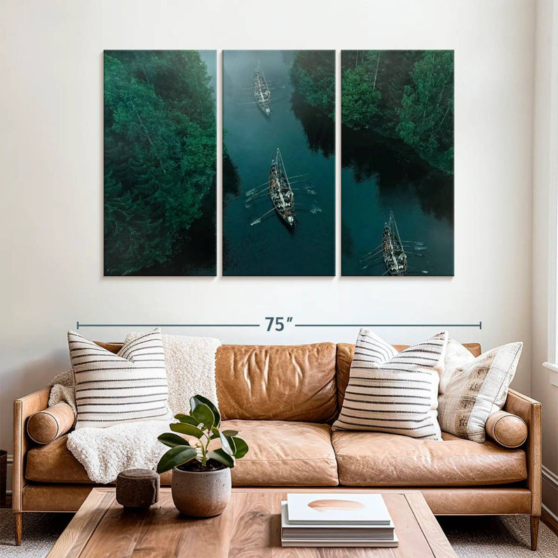 Alvord River Viking Ships, 42" H x 65" W
