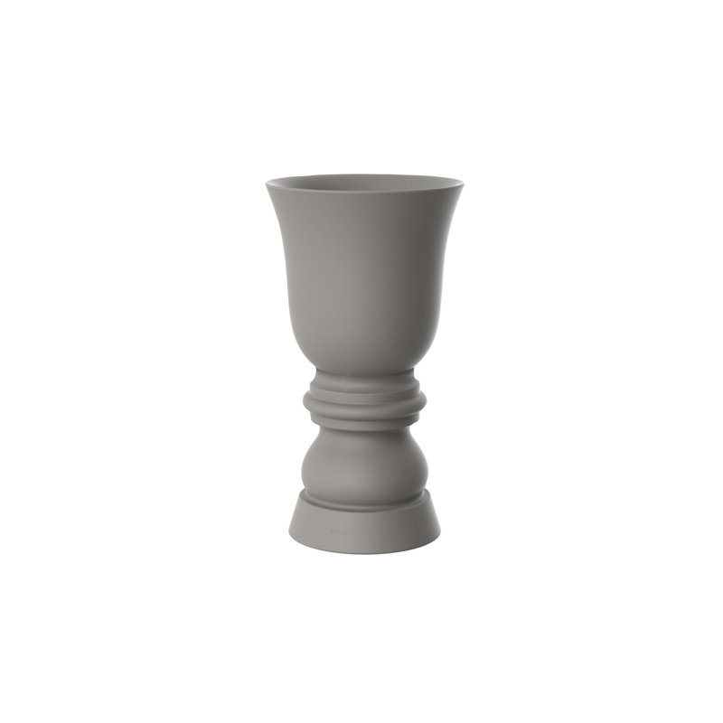 Suave Resin Pot Planter, Taupe, 39.25" H x 21.75" W x 21.75" D