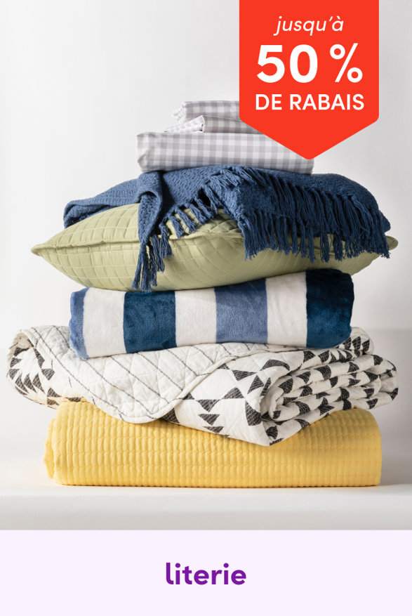 Literie : jusqu’à 50 % DE RABAIS