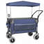 Chariot pliant multifonctionnel à pousser et à tirer avec auvent et poignée rotative, chariot utilitaire de plage grande capacité de 300 L avec pneus de 9 po x 4 po (capacité de 480 lb)-136449093