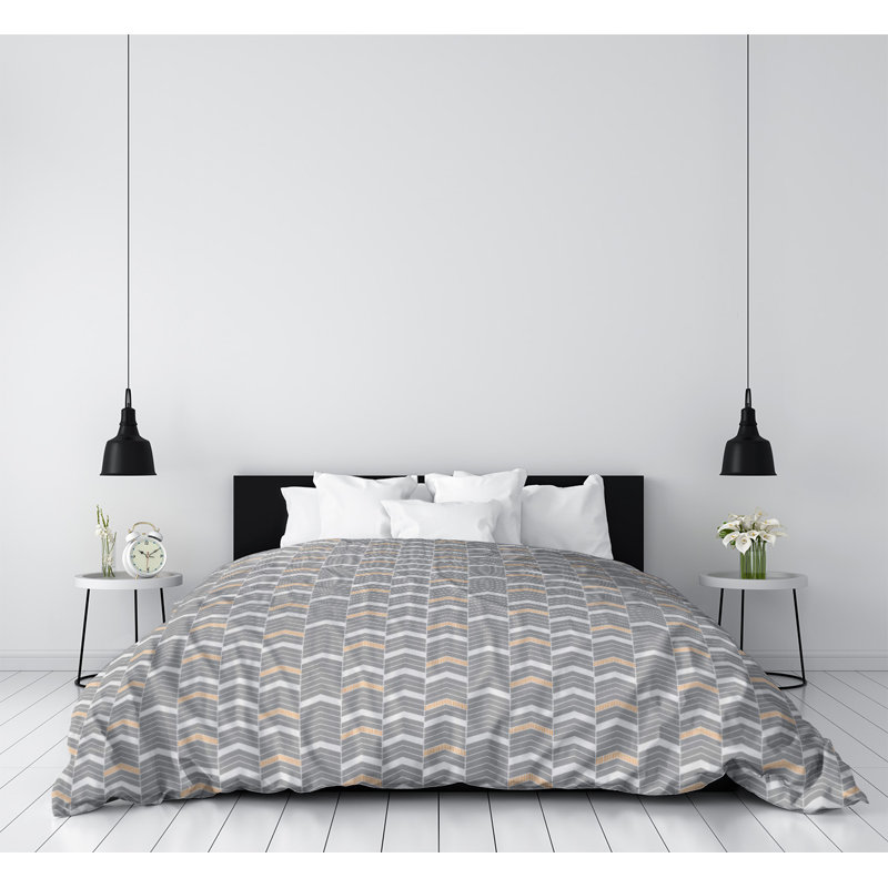 Housse de couette simple Rhonda, Housse de couette pour très grand lit, Polyester brossé, Orange