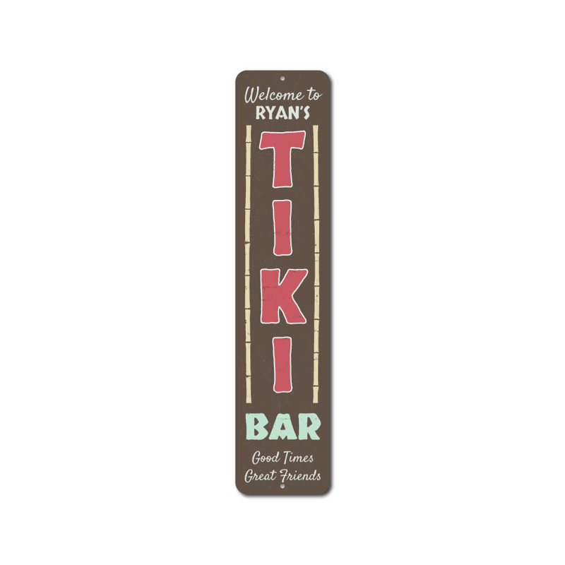 Plaque Tiki Bar, H 4 po x l 18 po x P 0,04 po