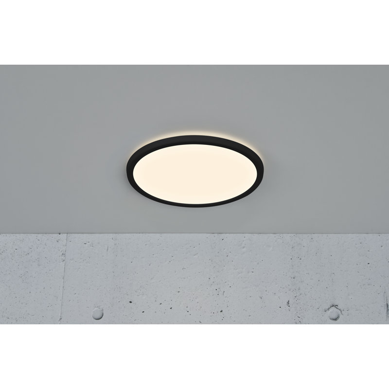 LED Flush Mount, Black, 2.3cm H x 42cm W x 42cm D