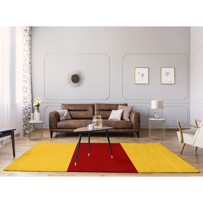 Tapis de zone rouge/jaune, Rectangle 8 pi x 10 pi