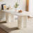 Dining Table And Irregular Side Table, 4-8 Person Dining Table, Thick Engineering Wood Round Wave Table Legs